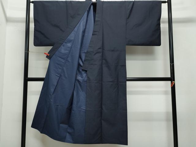 平和屋着物●男性 本場大島紬 アンサンブル 薩摩結城 濃紺色 正絹 逸品 CAAW3902vf
