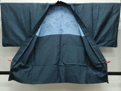 平和屋着物●男性 紬 アンサンブル 100亀甲 正絹 逸品 未使用 CAAW3903vf