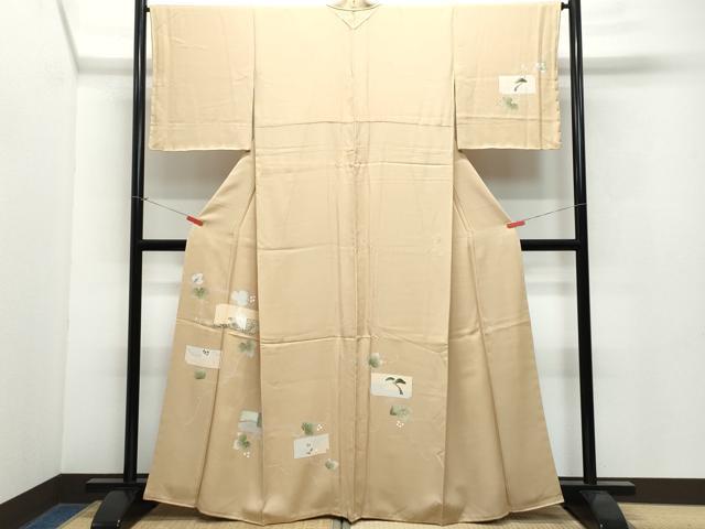 平和屋着物●訪問着 白鷺 葡萄蔦の葉文 金彩 正絹 逸品 CAAW3911vf