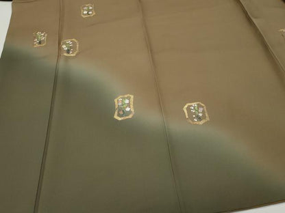 平和屋着物●訪問着 駒刺繍 竹屋町刺繍 枝花文 暈し染め 金彩 正絹 逸品 CAAW3912vf