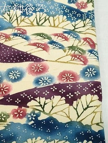 平和屋着物●上質な小紋 型染め 流水草花文 正絹 逸品 CAAW3913vf