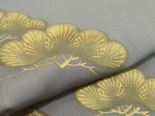 平和屋着物●訪問着　刺繍　松　溢れ松葉文　金彩　正絹　逸品　CAAW3915vf