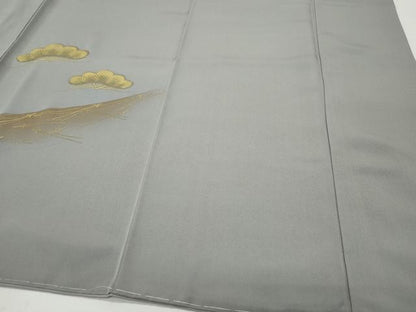 平和屋着物●訪問着　刺繍　松　溢れ松葉文　金彩　正絹　逸品　CAAW3915vf