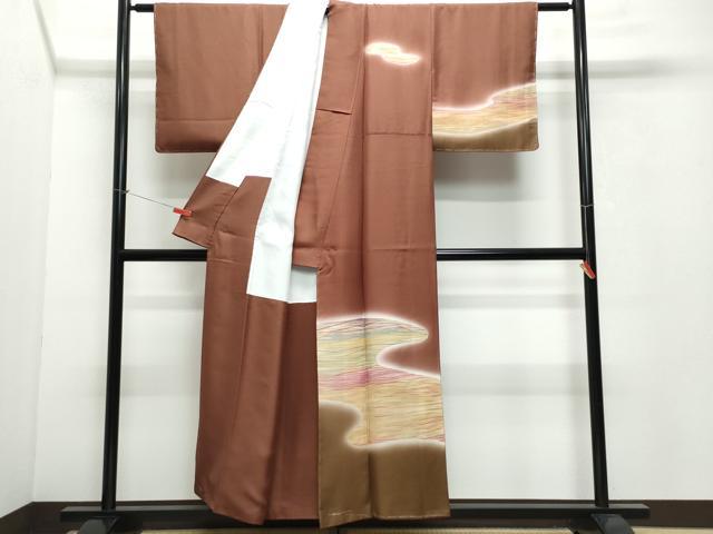 平和屋着物●訪問着　霞文　暈し染め　正絹　逸品　CAAW3928vf