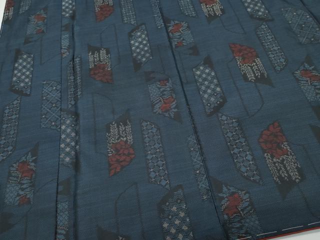 平和屋着物●本場大島紬 吉祥草花文 正絹 逸品 CAAW3946vf