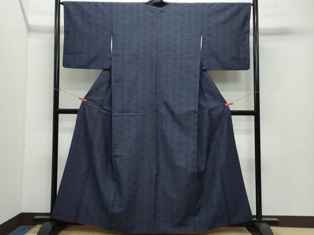 平和屋着物●塩沢紬 100亀甲 麻の葉文 正絹 逸品 CAAW3947vf