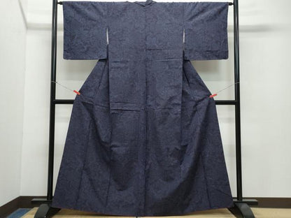 平和屋着物●結城紬 亀甲花唐草文 正絹 逸品 CAAW3950vf