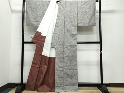平和屋着物●上質な紬 幾何学文様 正絹 逸品 CAAW3963vf