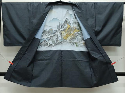 平和屋着物●男性 本場大島紬 アンサンブル 80亀甲 総詰め 正絹 逸品 CAAW3966vf