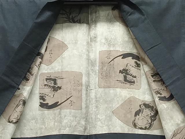 平和屋着物●男性 本場大島紬 アンサンブル 80亀甲 総詰め 正絹 逸品 CAAW3967vf