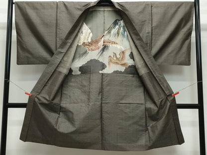 平和屋着物●男性 本場大島紬 アンサンブル 吉祥文 正絹 逸品 CAAW3968vf