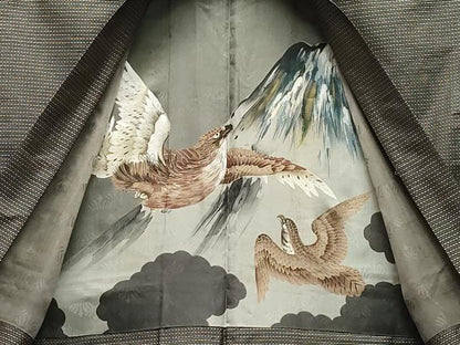 平和屋着物●男性 本場大島紬 アンサンブル 吉祥文 正絹 逸品 CAAW3968vf