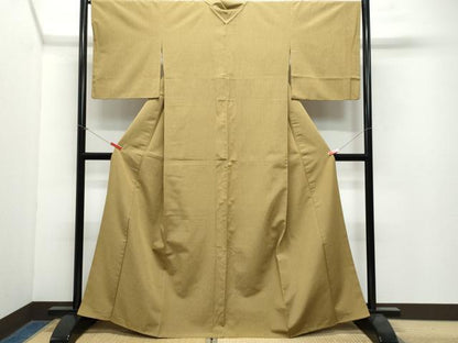 平和屋着物●上質なお召 縞 正絹 逸品 CAAW3972vf