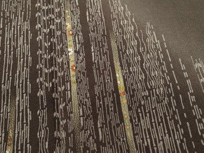 平和屋着物●訪問着 駒刺繍 吉祥花文 金糸 鬼しぼ縮緬 正絹 逸品 CAAW3978vf