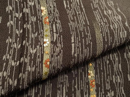 平和屋着物●訪問着 駒刺繍 吉祥花文 金糸 鬼しぼ縮緬 正絹 逸品 CAAW3978vf