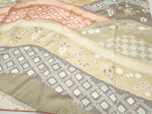 平和屋着物●訪問着　絞り　吉祥花文　金彩　正絹　逸品　CAAW3980vf