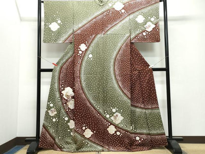 平和屋着物●訪問着　絞り　刺繍　松皮菱花文　金彩　やまと誂製　正絹　逸品　CAAW3982vf