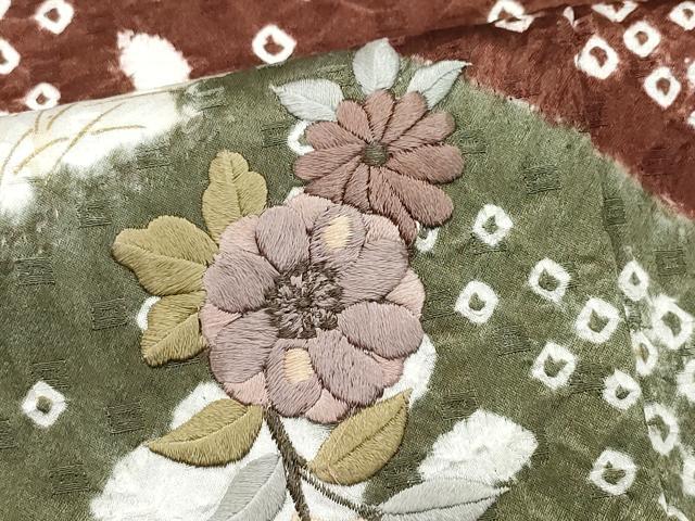 平和屋着物●訪問着　絞り　刺繍　松皮菱花文　金彩　やまと誂製　正絹　逸品　CAAW3982vf