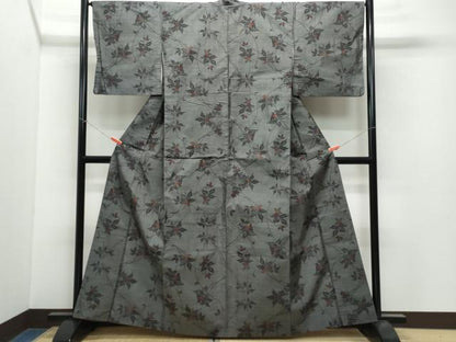 平和屋着物●本場大島紬　9マルキ　枝花文　正絹　逸品　CAAW3996vf