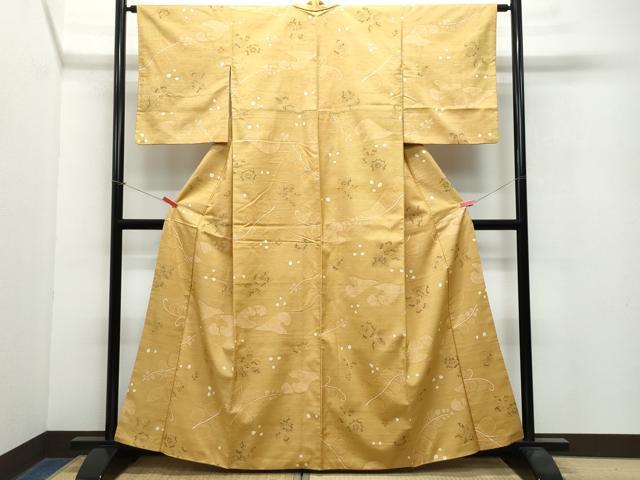 平和屋着物●上質な小紋 紬地 ろうけつ染め 辻が花 正絹 逸品 CAAW4000vf
