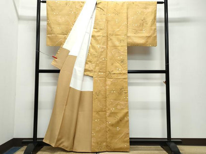 平和屋着物●上質な小紋 紬地 ろうけつ染め 辻が花 正絹 逸品 CAAW4000vf