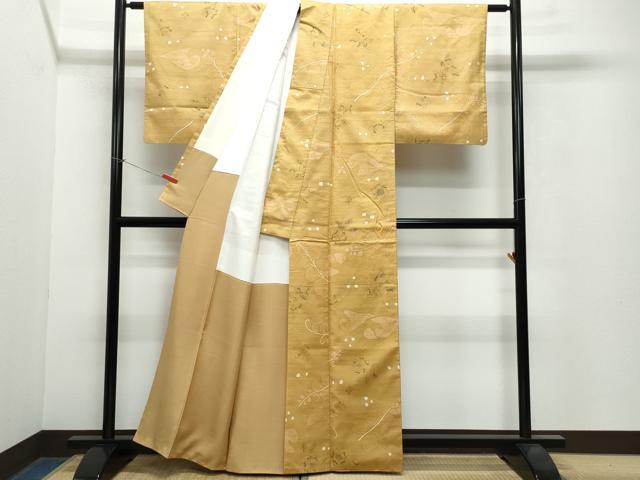 平和屋着物●上質な小紋 紬地 ろうけつ染め 辻が花 正絹 逸品 CAAW4000vf