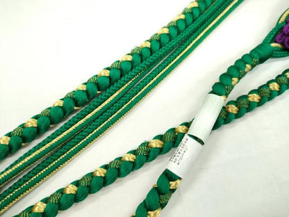 平和屋着物●和装小物　振袖用帯締め　舞花　色花金　金糸　撚り房　逸品　未使用　CAAW4046ju