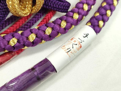 平和屋着物●和装小物 振袖用帯締め 飾り結び 翠嵐工房 パール 花 切り房 金糸 日本製 逸品 未使用 CAAW4173ju
