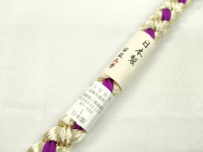 平和屋着物●和装小物 振袖用帯締め 飾り付き 翠嵐工房 パール 花 金糸 撚り房 日本製 逸品 未使用 CAAW4179ju