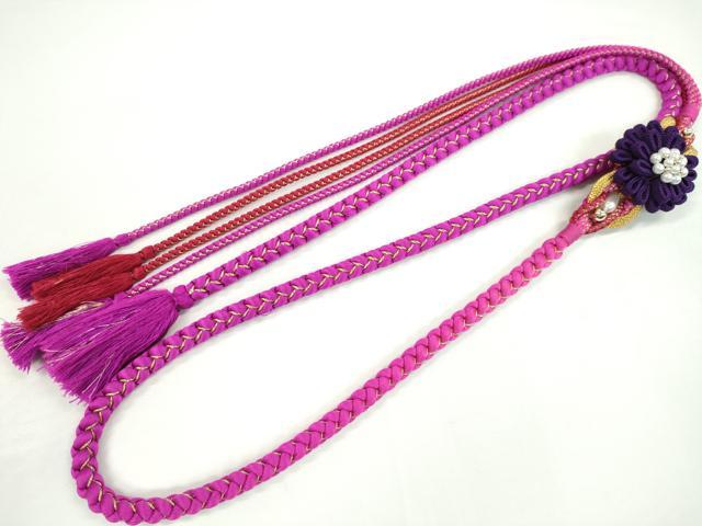 平和屋着物●和装小物 振袖用帯締め 飾り結び 花 パール 切り房 金糸 逸品 未使用 CAAW4189ju