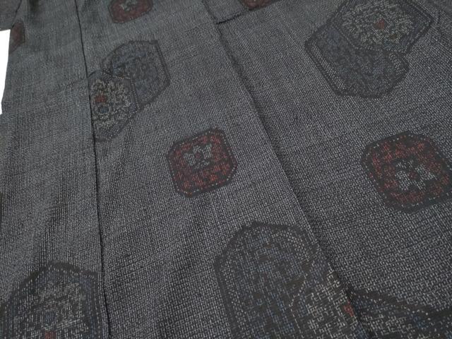 平和屋着物●本場結城紬 重要無形文化財 80亀甲 亀甲花文 正絹 逸品 CAAW4413hy