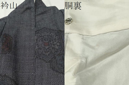平和屋着物●本場結城紬 重要無形文化財 80亀甲 亀甲花文 正絹 逸品 CAAW4413hy