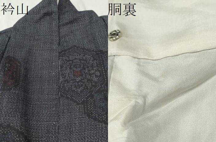 平和屋着物●本場結城紬 重要無形文化財 80亀甲 亀甲花文 正絹 逸品 CAAW4413hy
