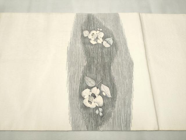 平和屋着物●太鼓柄袋帯　すくい織　枝椿　正絹　逸品　CAAW4437hy