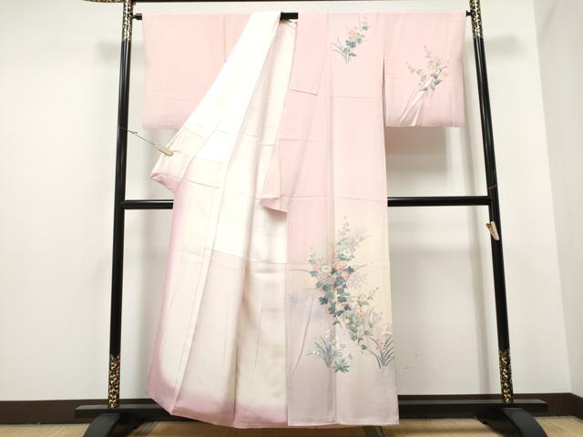 平和屋着物●訪問着 友禅 枝花文 暈し染め 正絹 逸品 CAAW4465hy