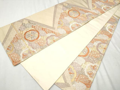 平和屋着物●六通柄袋帯 唐織 名物錦紋 金糸 正絹 逸品 CAAW4532hy
