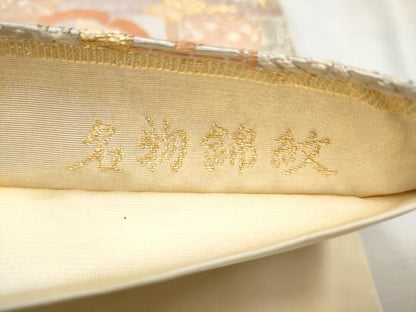 平和屋着物●六通柄袋帯 唐織 名物錦紋 金糸 正絹 逸品 CAAW4532hy