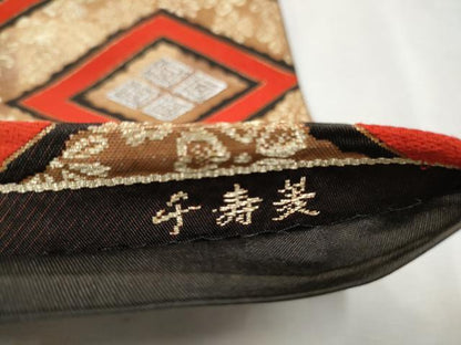 平和屋着物●北出工芸 六通柄袋帯 千寿菱 金銀糸 たとう紙付き 正絹 逸品 CAAW4533hy