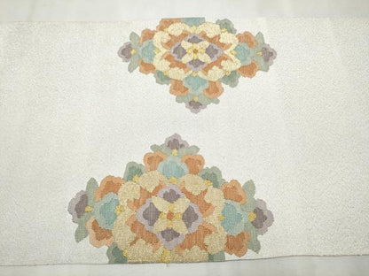 平和屋着物●爪掻き本綴れ　八寸名古屋帯　菱花文　金糸　正絹　逸品　CAAW4585hy