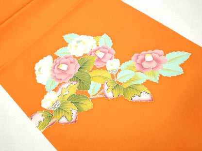 平和屋着物●本加賀友禅作家　東藤岳　塩瀬　九寸開き名古屋帯　枝花文　金彩　正絹　逸品　CAAW4586hy