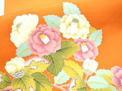 平和屋着物●本加賀友禅作家　東藤岳　塩瀬　九寸開き名古屋帯　枝花文　金彩　正絹　逸品　CAAW4586hy