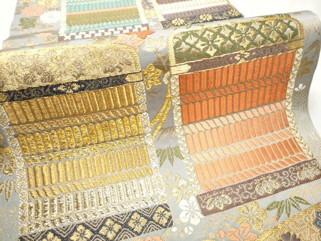 平和屋着物●六通柄 本袋帯 唐織 秋錦 鎧脅 純金箔 正絹 逸品 CAAW4662hy