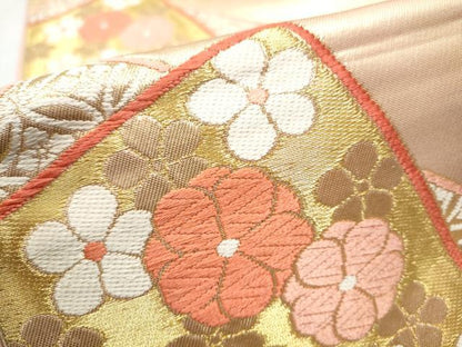平和屋着物●西陣の名門 加納幸謹製 六通柄袋帯 唐織 色紙重ね菊文 金糸 三越扱い 正絹 逸品 CAAW4666hy