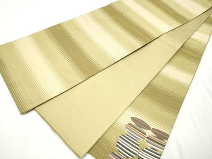 平和屋着物●太鼓柄袋帯 すくい織 吉祥丸文 金糸 正絹 逸品 CAAW4673hy