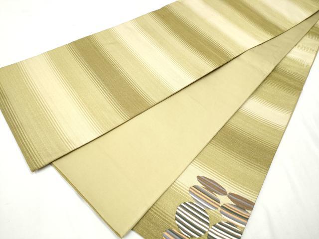 平和屋着物●太鼓柄袋帯 すくい織 吉祥丸文 金糸 正絹 逸品 CAAW4673hy