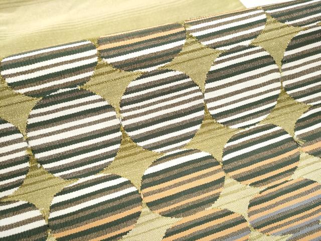 平和屋着物●太鼓柄袋帯 すくい織 吉祥丸文 金糸 正絹 逸品 CAAW4673hy
