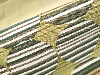 平和屋着物●太鼓柄袋帯 すくい織 吉祥丸文 金糸 正絹 逸品 CAAW4673hy