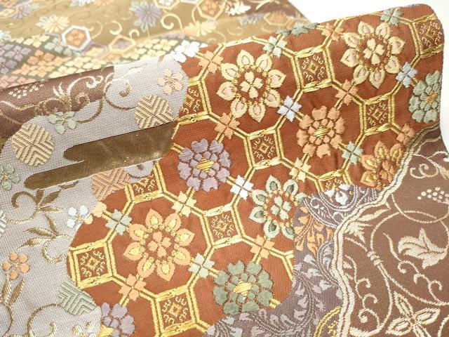 平和屋着物●六通柄袋帯　唐織　道長花唐草文　金銀糸　正絹　逸品　CAAW4795hy