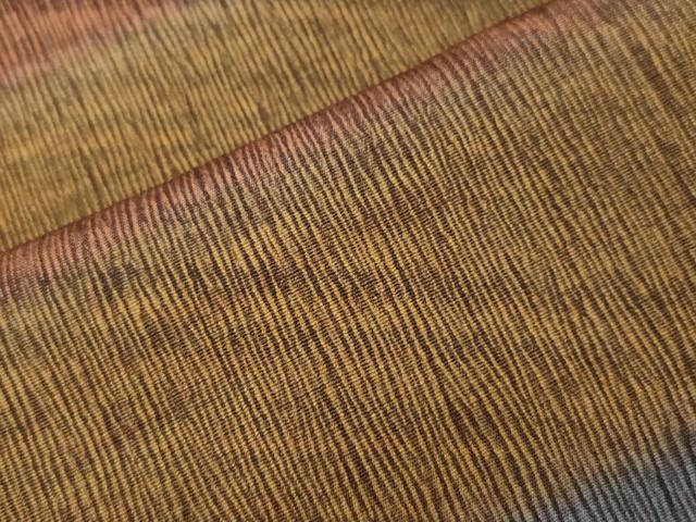 平和屋着物∞道行コート 紬地 横段文 正絹 逸品 CAAW4812dy