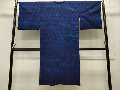 平和屋着物＃道中着 リバーシブル 草花地紋 暈し染め ロング丈 正絹 逸品 CAAW4822dy